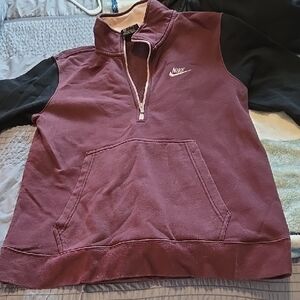 Nike Burgundy and Black Half-Zip Pullover